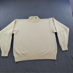 Vintage Domani Uomo Turtleneck Sweater 100% Wool Tan womens Size XL